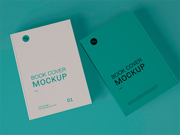 Top View of Two Book Covers Mockup 348329756