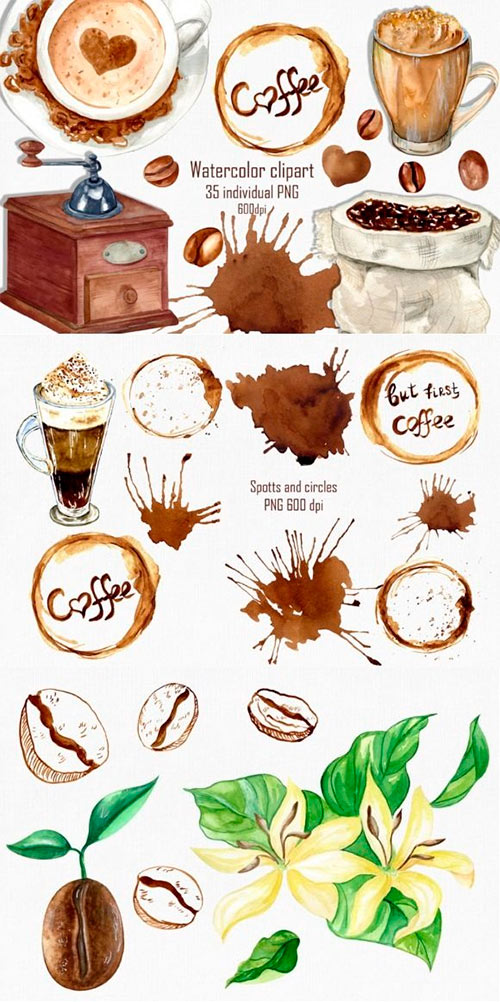 Watercolor Coffee Clipart 8518442