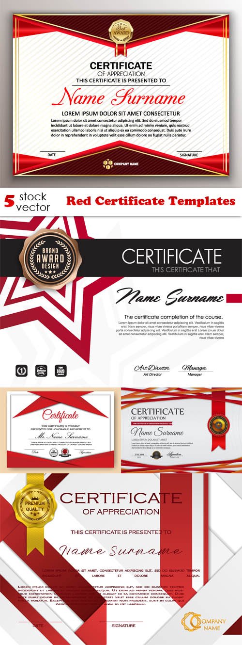 Vectors - Red Certificate Templates