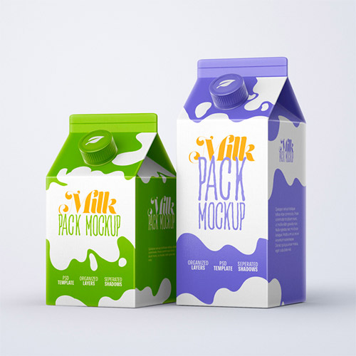 Milk Carton Box Mockups 392947556