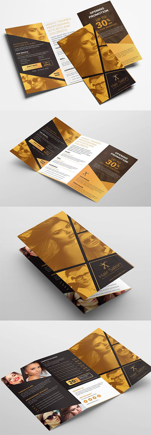 Black and Gold Trifold Brochure Layout 333031078