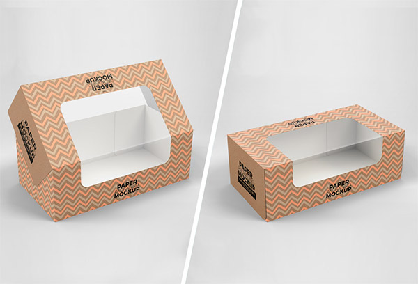 Paper Loaf Box Mockup with 2 Back View Options 384828327