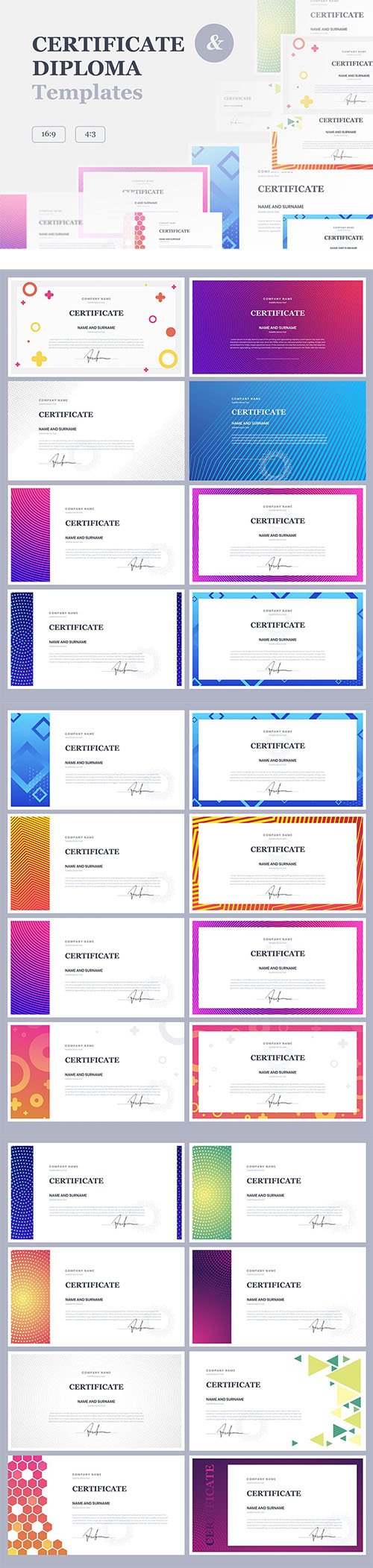 Certificate & Diploma Powerpoint, Keynote and Google Slides