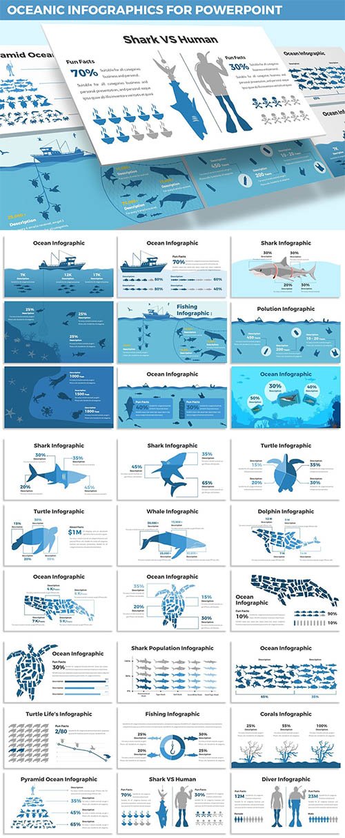 Oceanic Infographics for Powerpoint Template