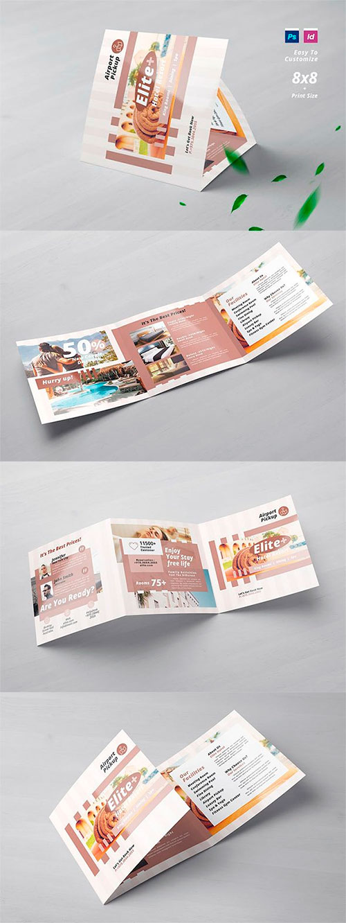 Hotel & Resort Square Trifold Brochure Z4CXNER