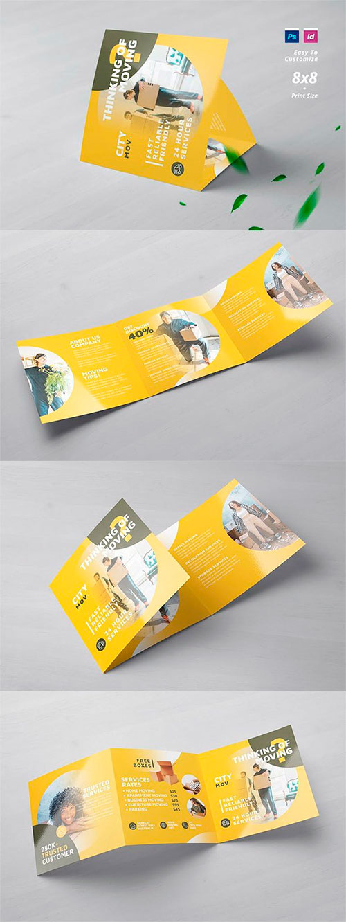 Moving Service Square Trifold Brochure M8A3FP5