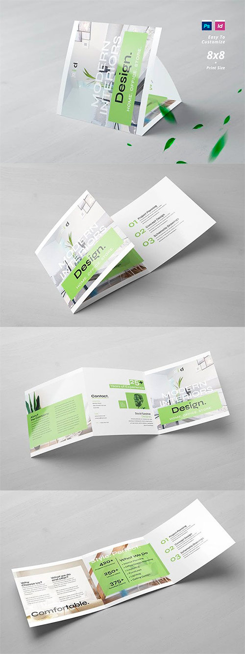 Interior Design Square Trifold Brochure W8SXUH8