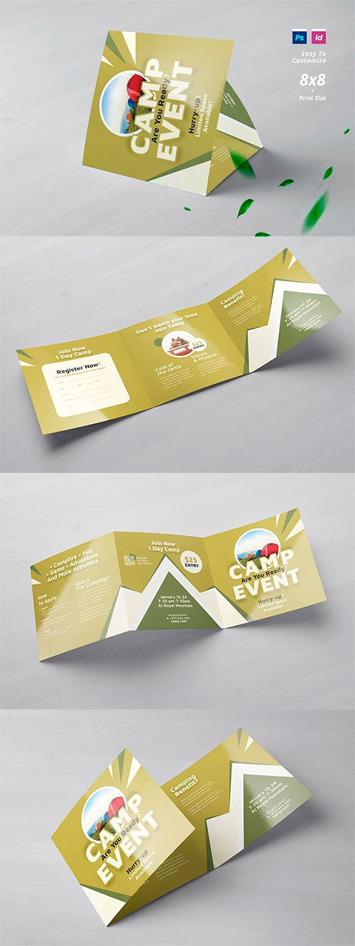 Camp Event Square Trifold Brochure 8JSMET2