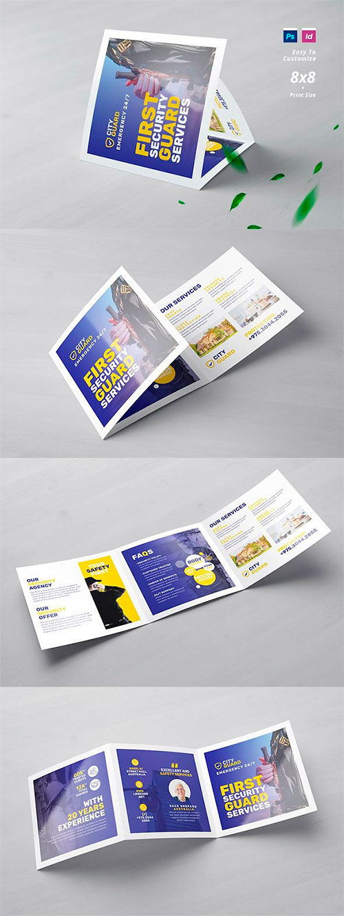 Security Service Square Trifold Brochure ABWZS3N