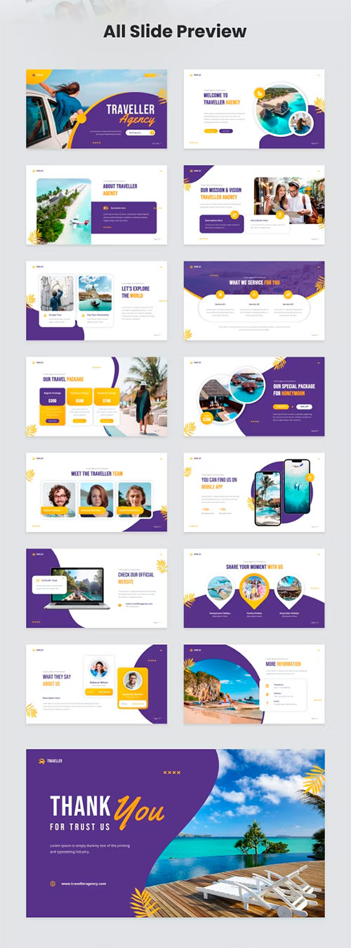 Traveller - Travel Agency Powerpoint Template - 45258830