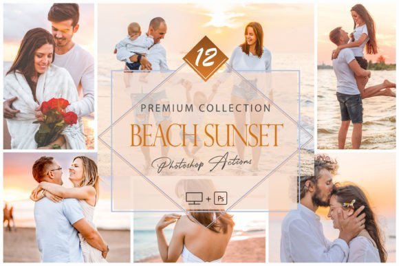 12 Photoshop Actions, Beach Sunset