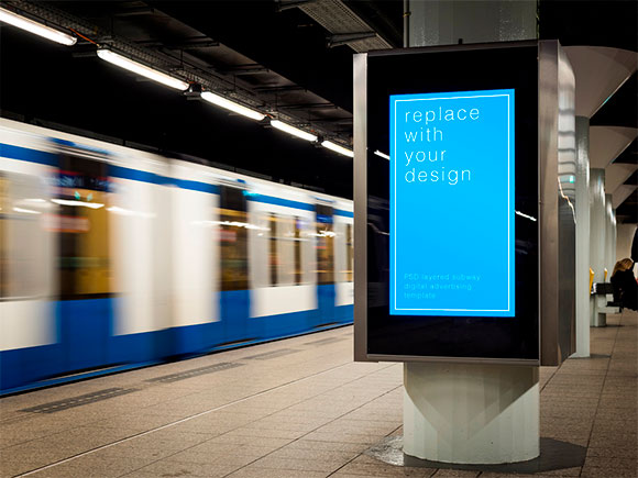 Advertising Kiosk in Transit Station Mockup 234564755