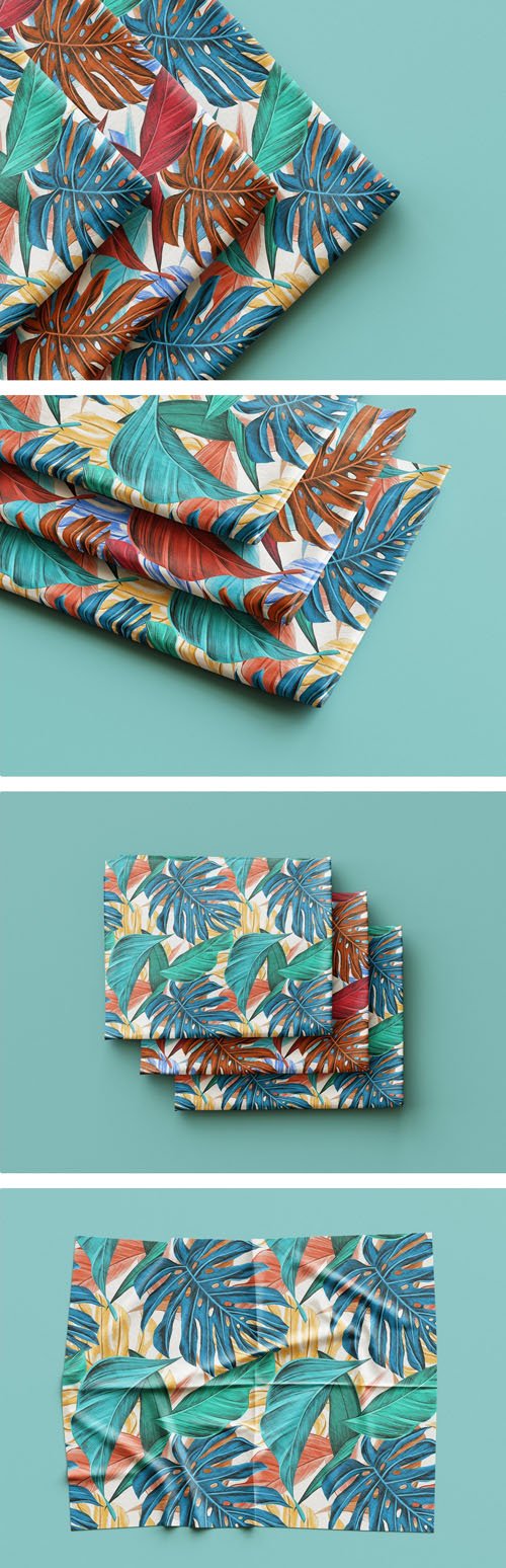 Folded Fabric PSD Mockups Templates