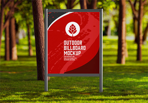 Outdoor Banner Scene Mockup 607775764