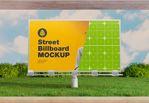 Outdoor Billboard Scene Mockup 607784156