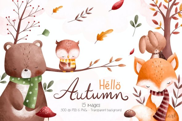 Hello Autumn Clipart G2GGV5L