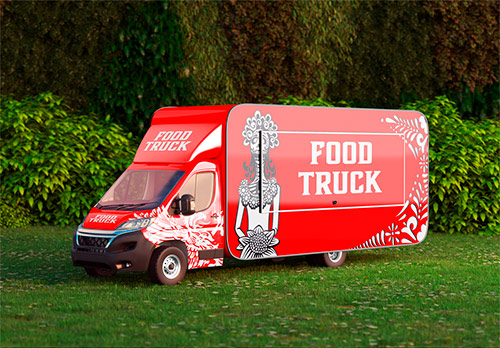 Food Truck Caravan Mockup 607777165