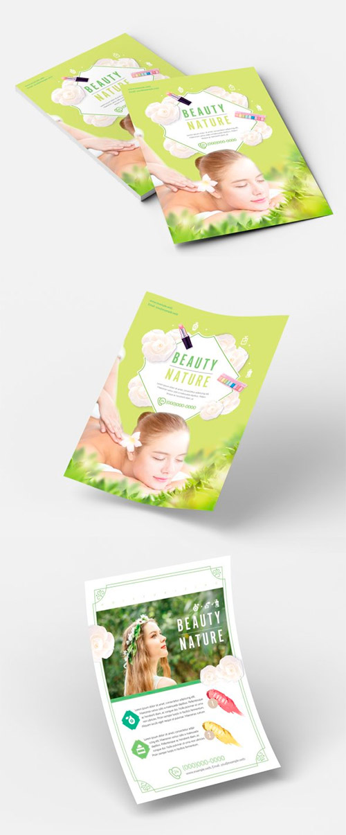 Beauty Flyer Layout with Green Accents 223020170