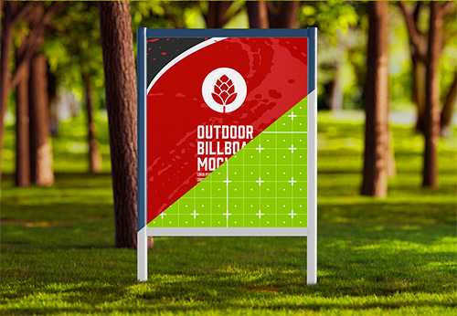 Outdoor Banner Scene Mockup 607775764