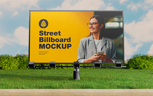 Outdoor Billboard Scene Mockup 607784156