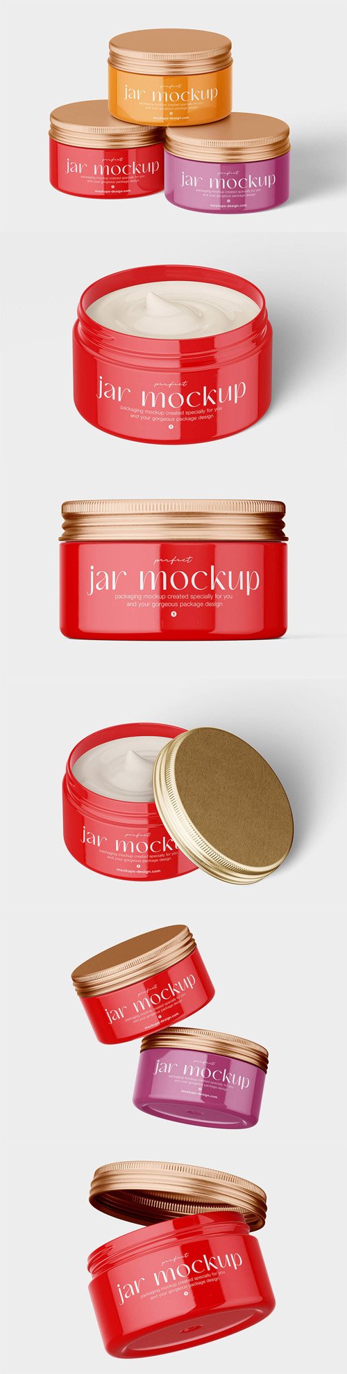 Cosmetic Metallic Jar PSD Mockups Templates