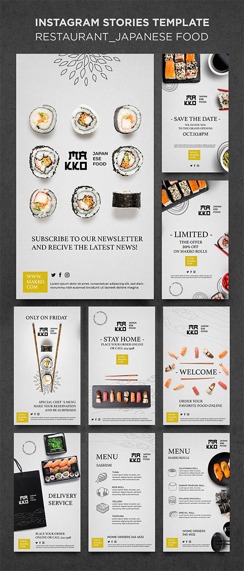 Collection of sushi templates for restaurant vol 2
