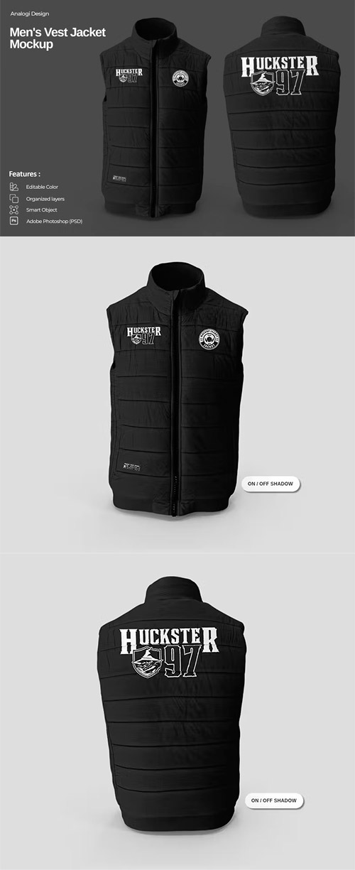 Men's Vest Jacket Mockup FB3TWEP