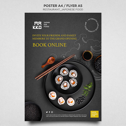 Collection of sushi templates for restaurant vol 16