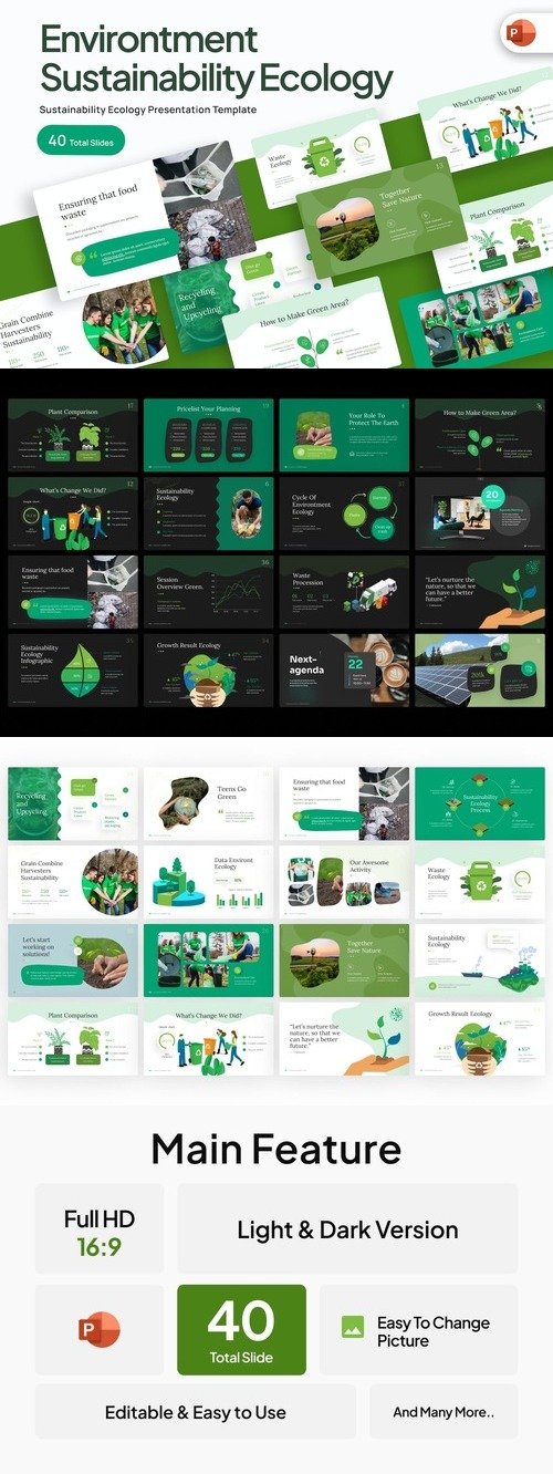 Environtment Sustainability PowerPoint Template