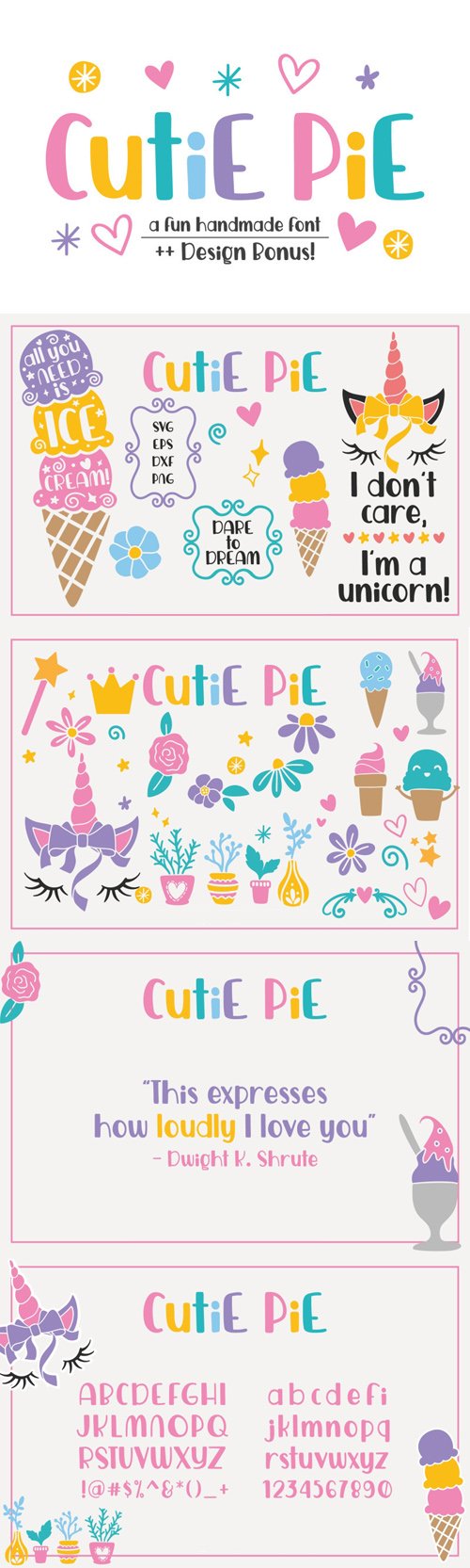 Cutie Pie Font + Bonus