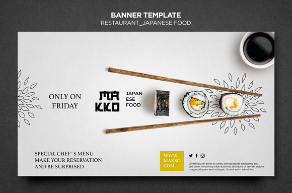 Collection of sushi templates for restaurant vol 12