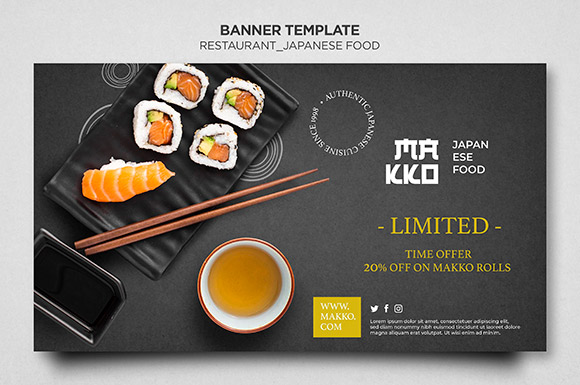 Collection of sushi templates for restaurant vol 9
