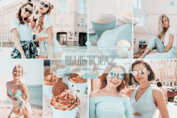 12 Photoshop Actions, Blue Topaz Ps