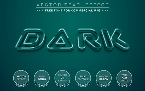 Dark green - editable text effect, font style