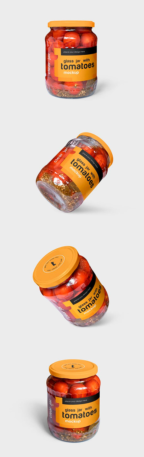 Clear Glass Jar With Tomatoes Mockup