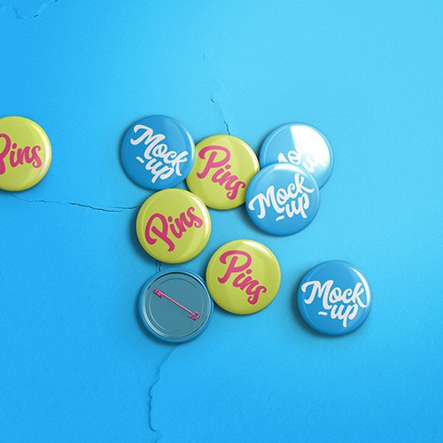 Pin Badge Mockup Template