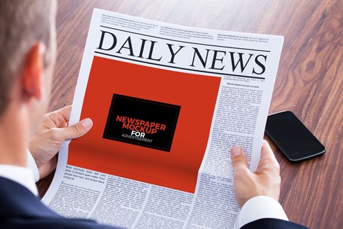 Newspaper PSD Mockup for Advertisement