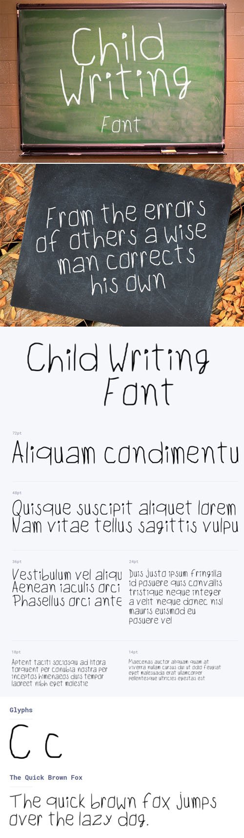 Child Writing Font