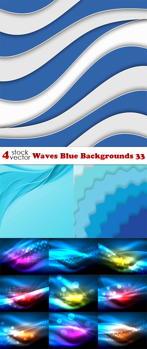 Vectors - Waves Blue Backgrounds 33