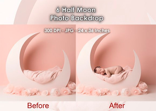 6 Halfmoon Newborn Photo Backdrop