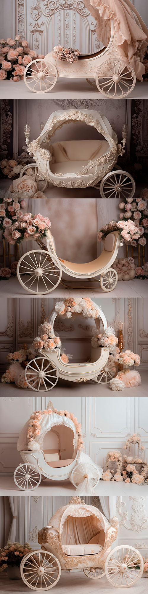 12 Princess Carriage Photo Backdrop