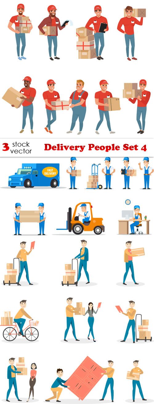 Vectors - Delivery People Set 4