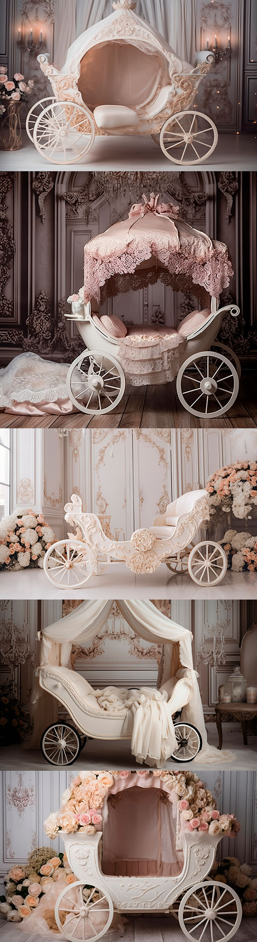 12 Princess Carriage Photo Backdrop