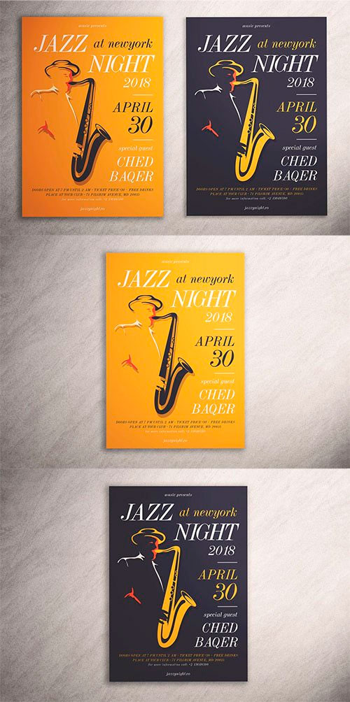 Jazz Night Flyer PSD