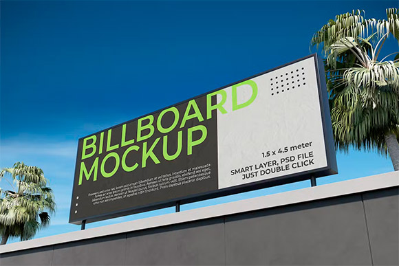 Wall Billboard Mockup KGDRKF3