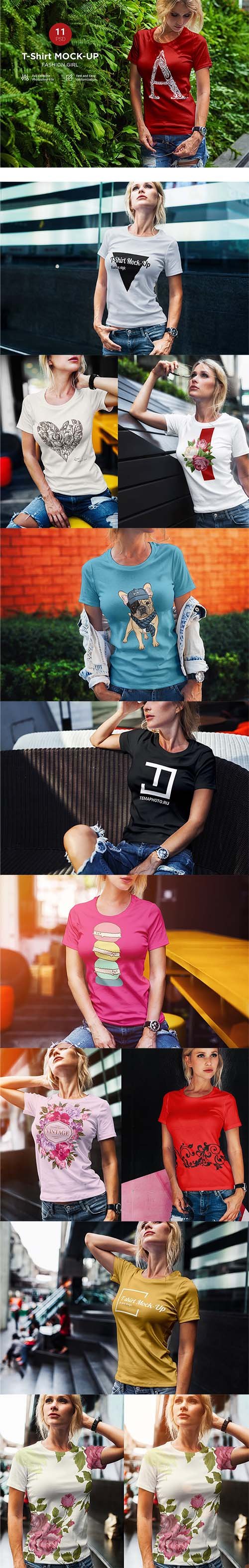 T-Shirt Mock-Up Fashion Girl