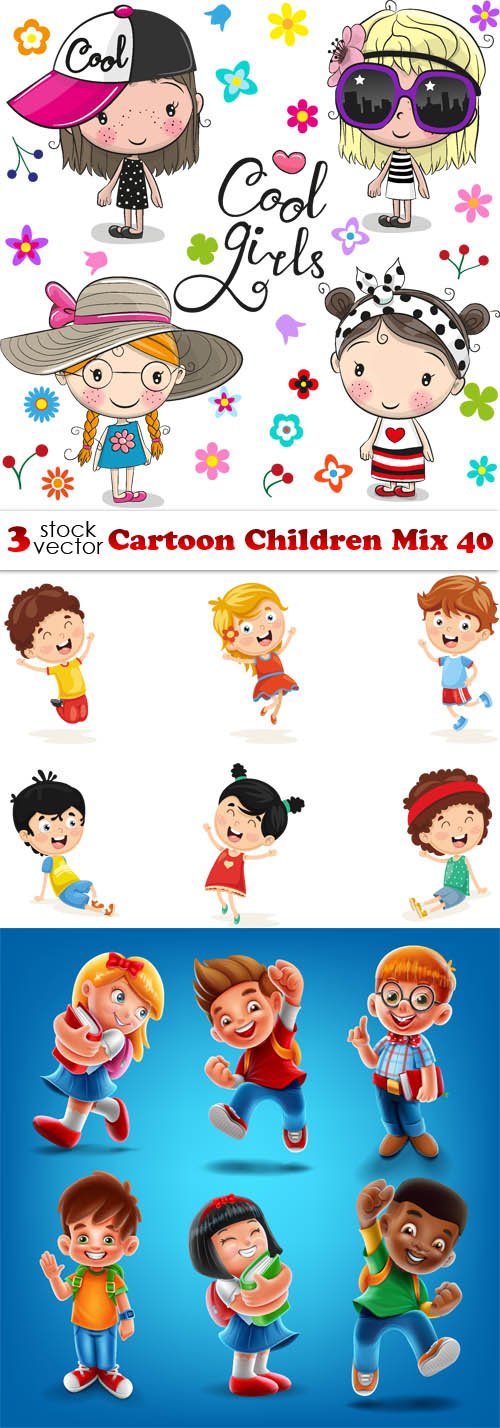 Vectors - Cartoon Children Mix 40
