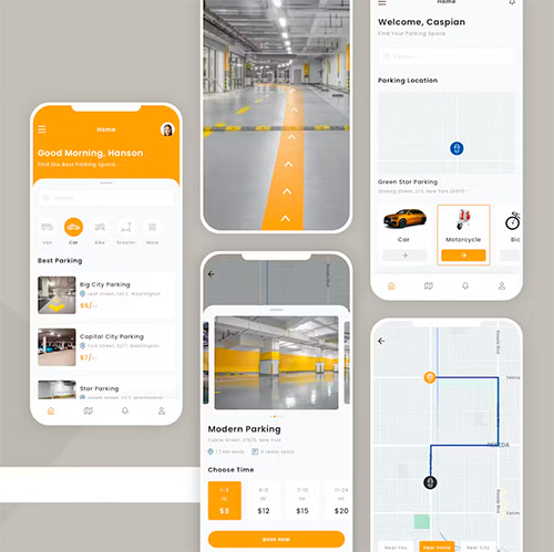 Parking Space Mobile App UI Kit
