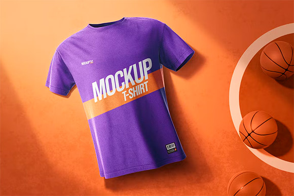 Basketball T-Shirt Mockup 45X8ZXS