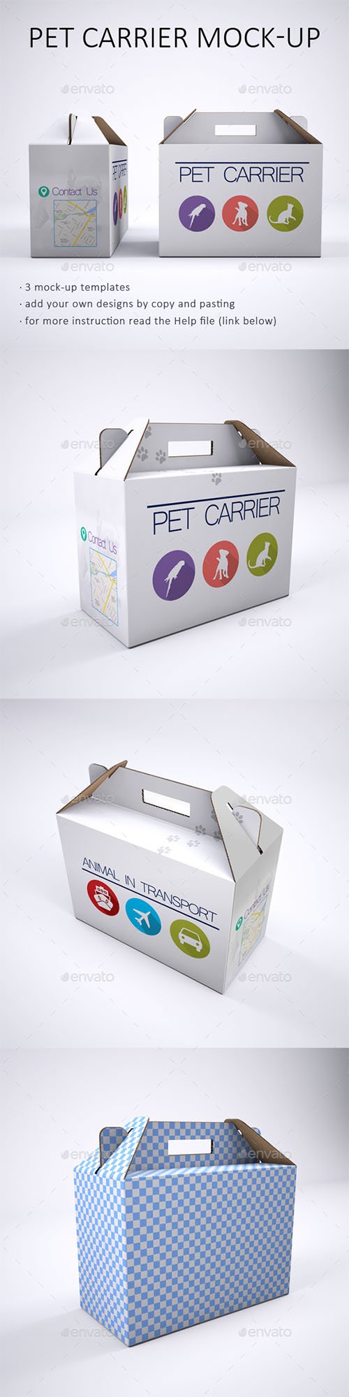 Pet Carrier Cardboard Box Mock-Up 21272794